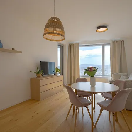 公寓 Skau Sky Park Pearl 17 Floor Panoramic View Free Parking 布拉迪斯拉发